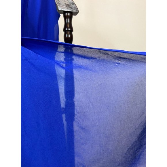 Ya Los Angeles Women's Midi Sleeveless Scoop Neck Truly Cobalt Blue Dress Size S - Picture 10 of 11